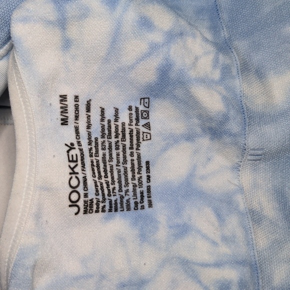 Jockey bralette, white and blue tie-dye, size medium - Picture 3 of 5